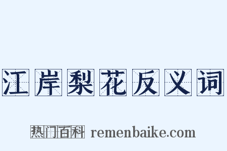 江岸梨花反义词是什么意思的图片